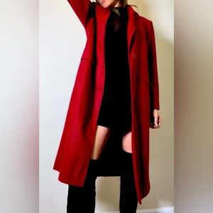 Adolfo Women's Red Coat - Size 10  Elegant Red Trench Coat